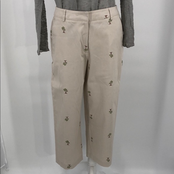 JM Collection Embroidered Khaki Capris Size 10 - Picture 2 of 8